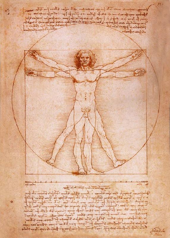 LEONARDO da Vinci Rule fur the proportion of the human figure France oil painting art